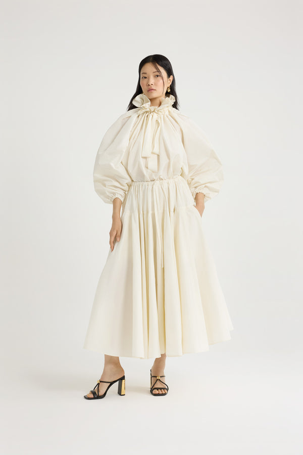 Patou Haut à Manches Bouffantes En Faille Recyclée