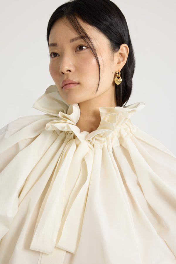 Patou Haut à Manches Bouffantes En Faille Recyclée