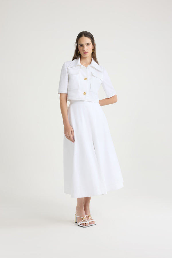 Patou Jupe Longue évasée En Gabardine De Coton Bio