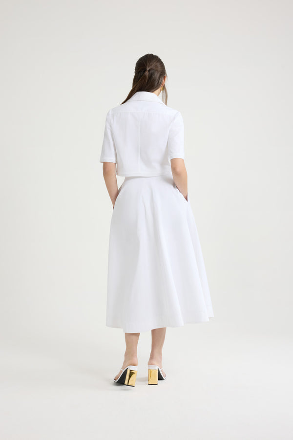 Patou Jupe Longue évasée En Gabardine De Coton Bio