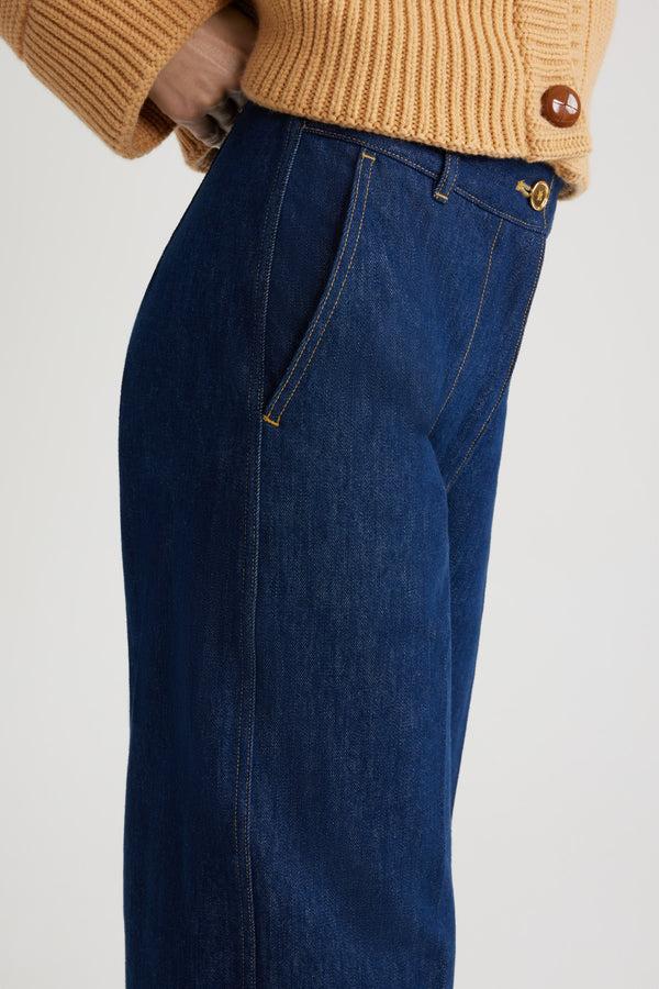 Patou Pantalon En Denim Bio à Revers