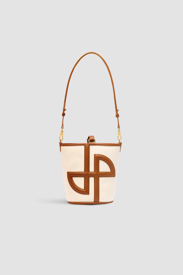 patou Petit sac seau JP en cuir et coton