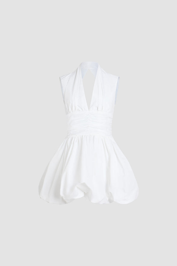 patou Robe boule courte dos nu en faille recyclée