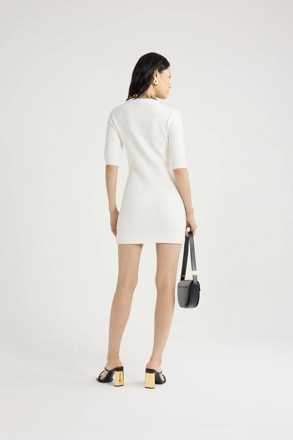 Patou Robe Courte En Maille De Coton Gaufrée