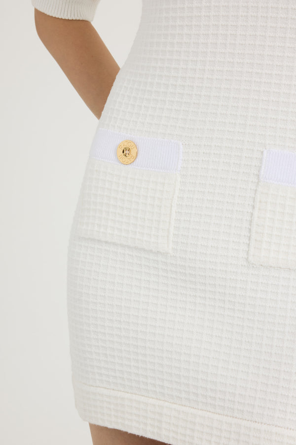 Patou Robe Courte En Maille De Coton Gaufrée