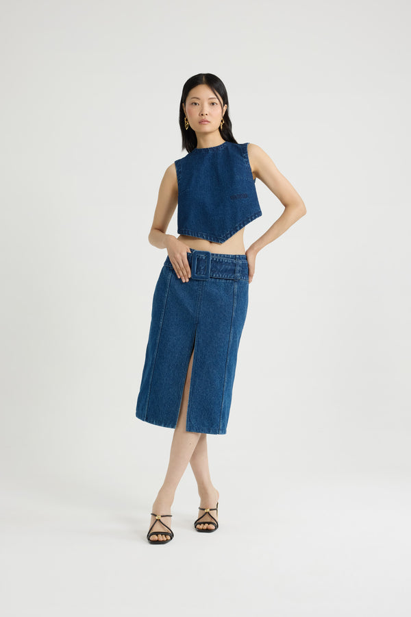 Patou Top Noué En Denim De Coton