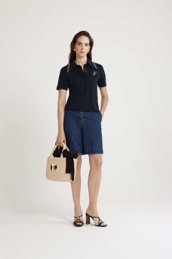 Patou Polo à Monogramme JP Brodé En Coton Bio Piqué