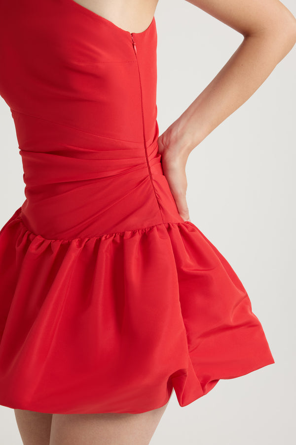 Patou Robe Boule Courte Asymétrique En Ottoman Recyclé