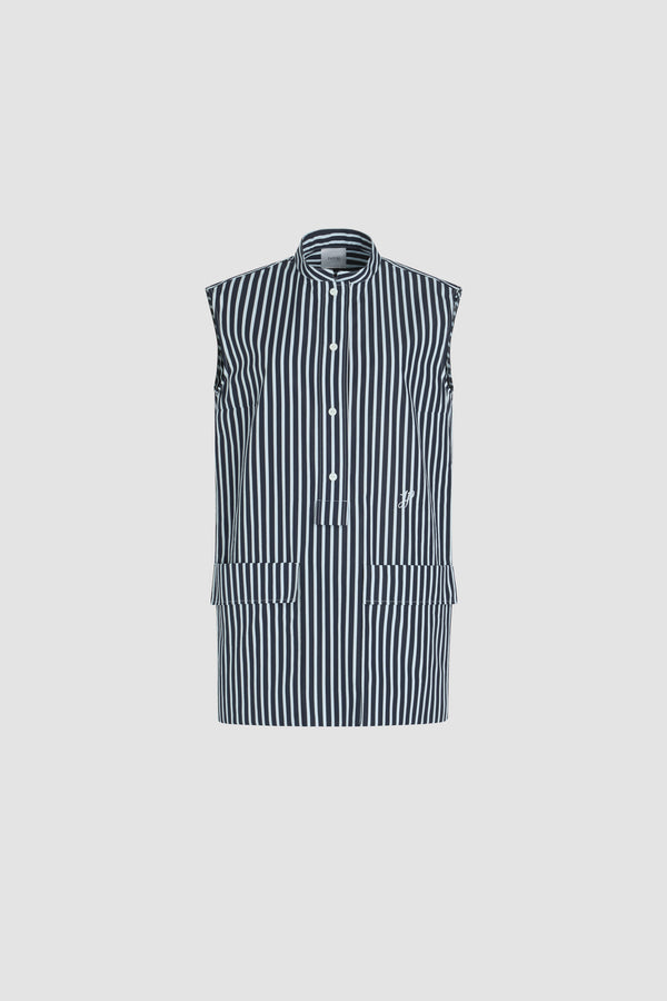 patou Robe chemise courte en popeline de coton bio imprimée