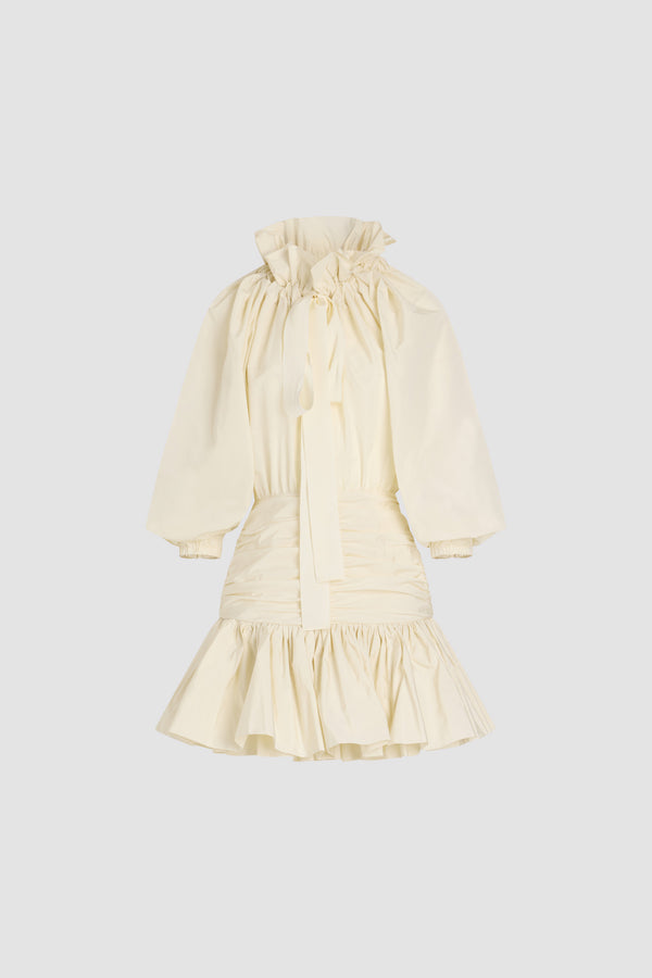 patou Robe courte à manches bouffantes en faille recyclée