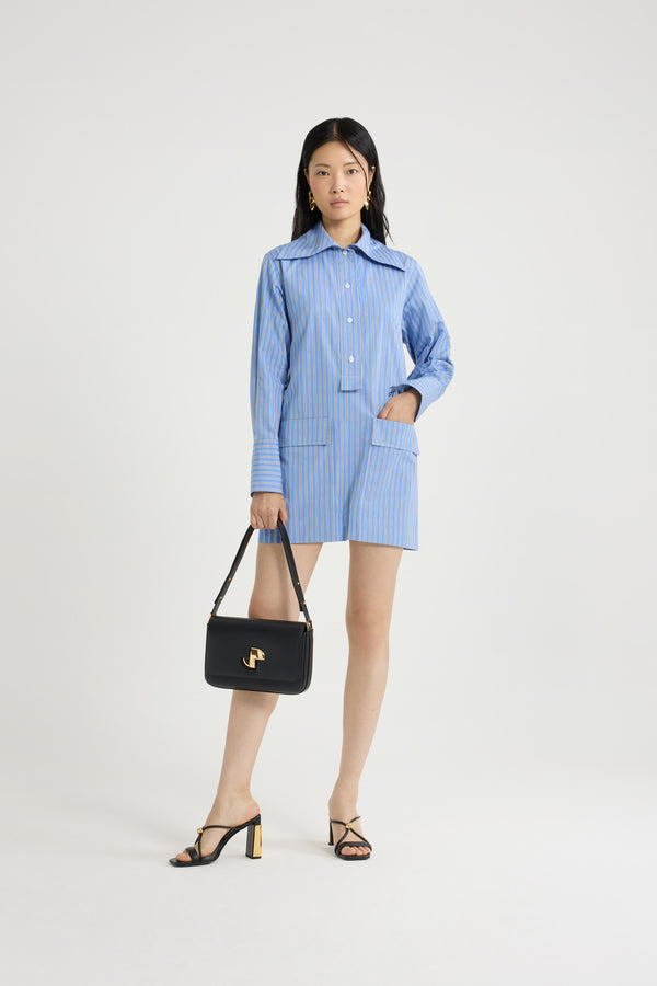 Patou Robe Courte En Popeline De Coton Bio Imprimée