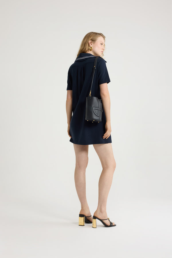 Patou Robe Polo Courte à Monogramme JP Brodé En Coton Bio Piqué