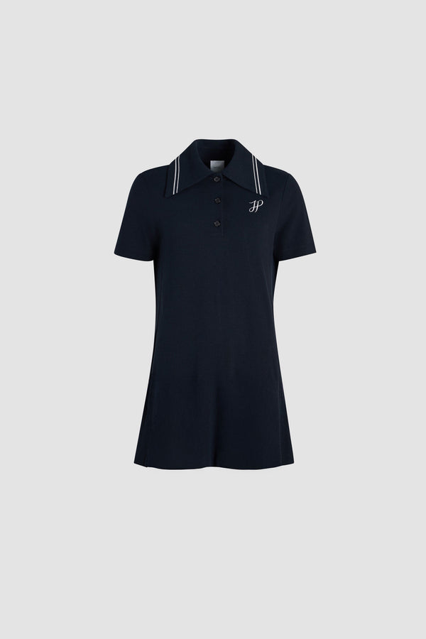 patou Robe polo courte à monogramme JP brodé en coton bio piqué