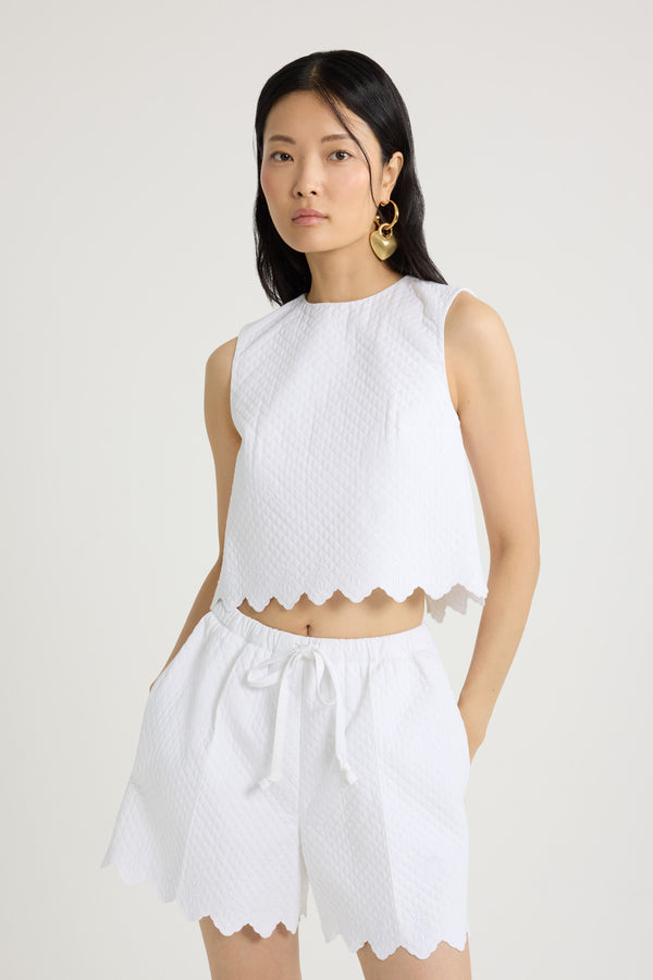 Patou Top Court En Viscose Mélangée éco-responsable Matelassée