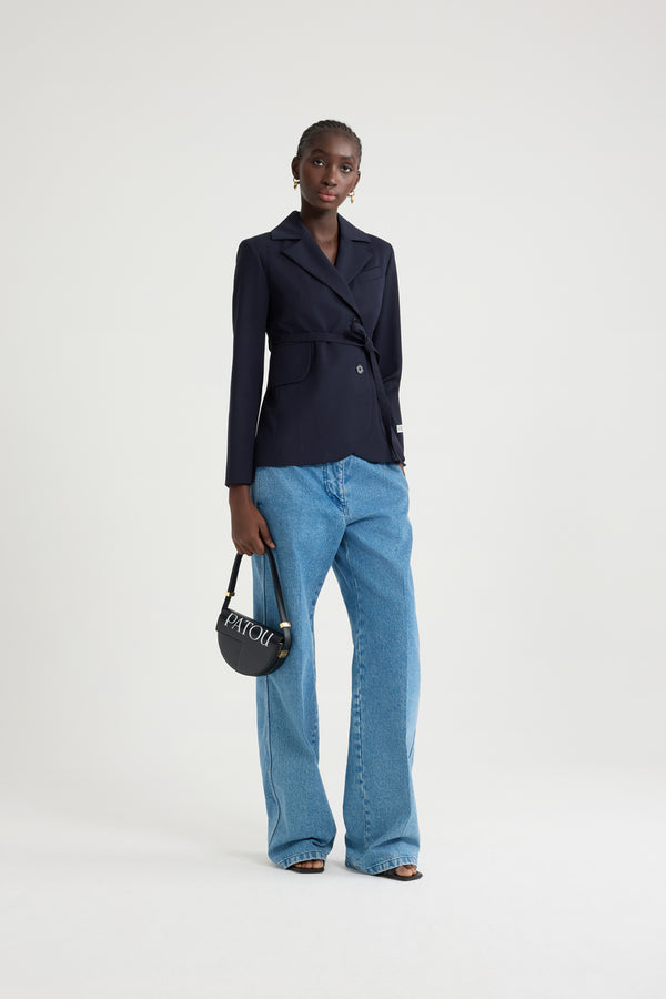 Patou Veste Ajustée Ceinturée En Sergé De Laine Technique éco-responsable