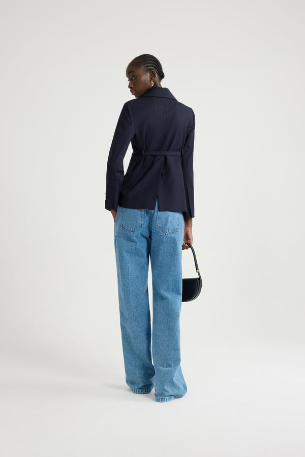 Patou Veste Ajustée Ceinturée En Sergé De Laine Technique éco-responsable