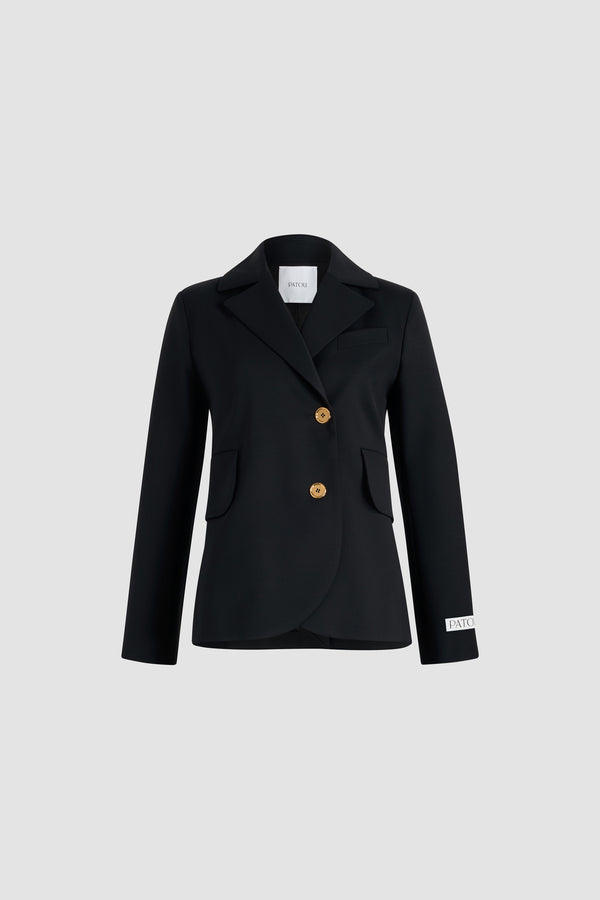 patou Veste ajustée ceinturée en sergé de laine technique éco-responsable