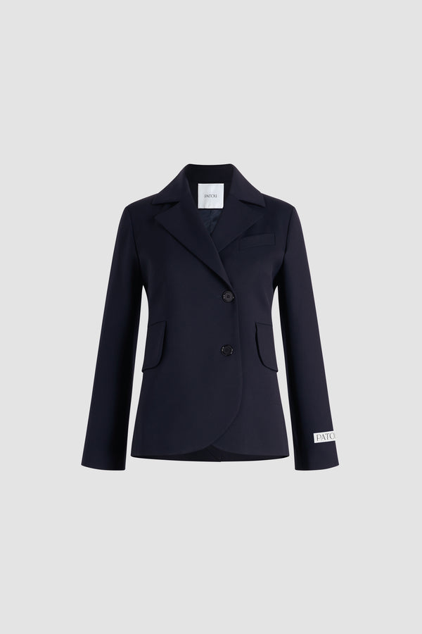 patou Veste ajustée ceinturée en sergé de laine technique éco-responsable