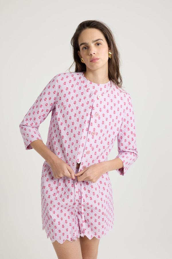 Patou Veste Courte Sans Revers En Viscose Mélangée éco-responsable Matelassée Et Imprimée