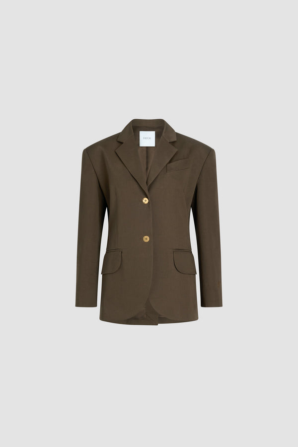 patou Veste oversize ceinturée en gabardine de coton bio