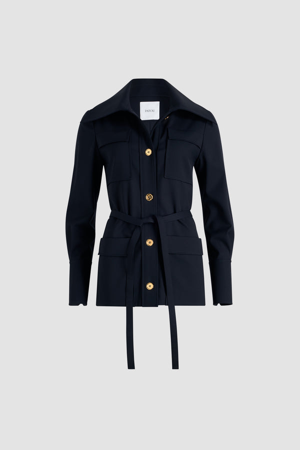 patou Veste safari en sergé de laine technique éco-responsable