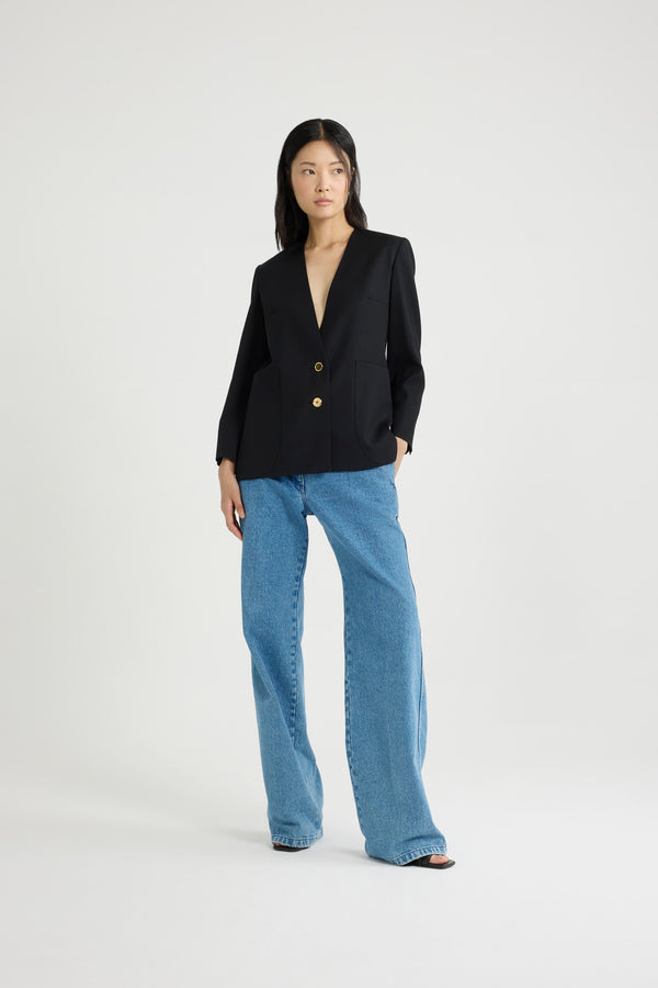 Patou Veste Sans Revers En Sergé De Laine Technique éco-responsable