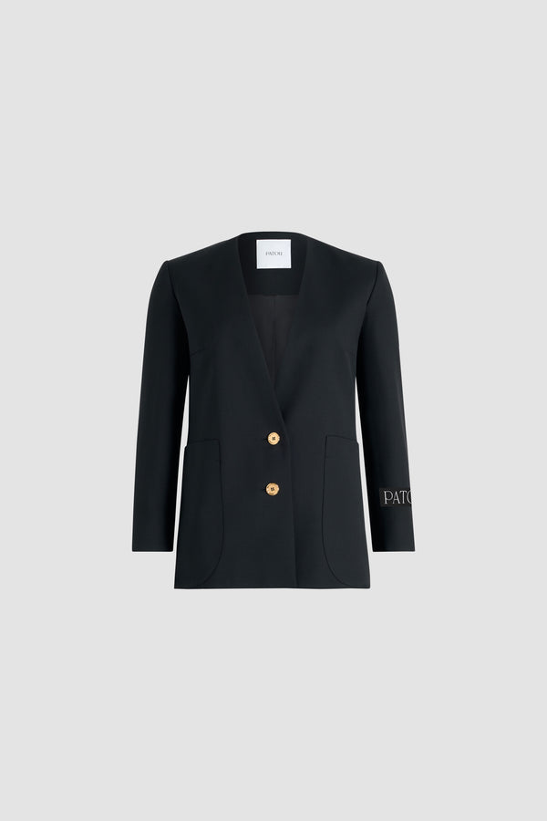 patou Veste sans revers en sergé de laine technique éco-responsable