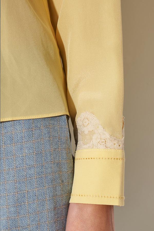 Paul & Joe Blouse à La Coupe Droite En Crêpe De Chine Brodé