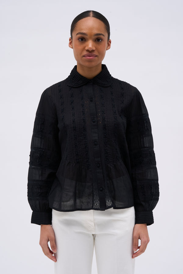 paul & joe Blouse à manches longues en mousseline de coton