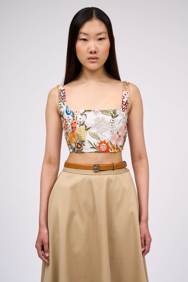 paul & joe Brassière brodée à la main d'un motif floral