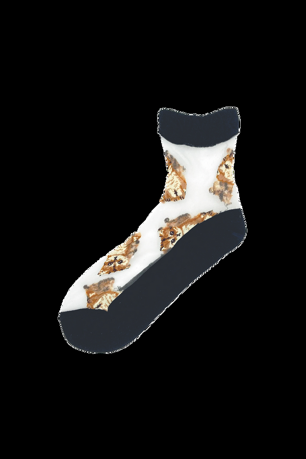 paul & joe Chaussettes noires transparentes à motifs Nounette