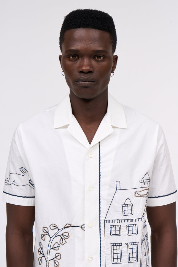 Paul & Joe Chemise à Manches Courtes En Popeline De Coton Brodée