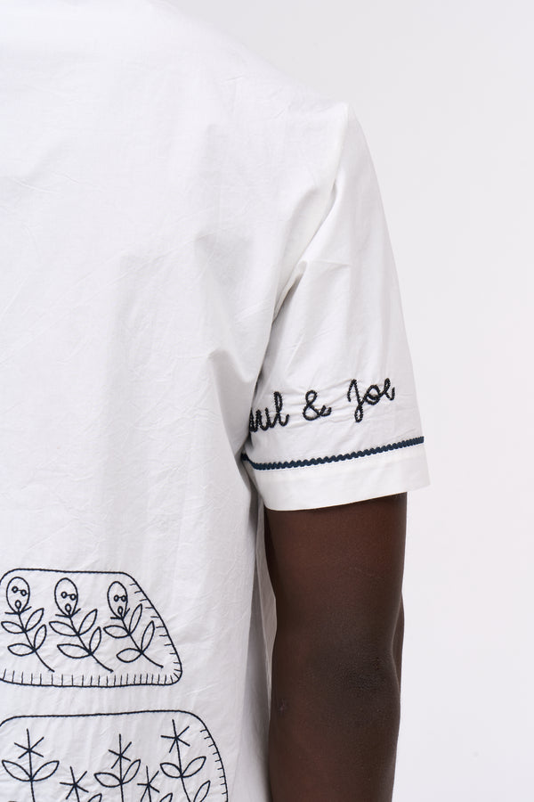 Paul & Joe Chemise à Manches Courtes En Popeline De Coton Brodée