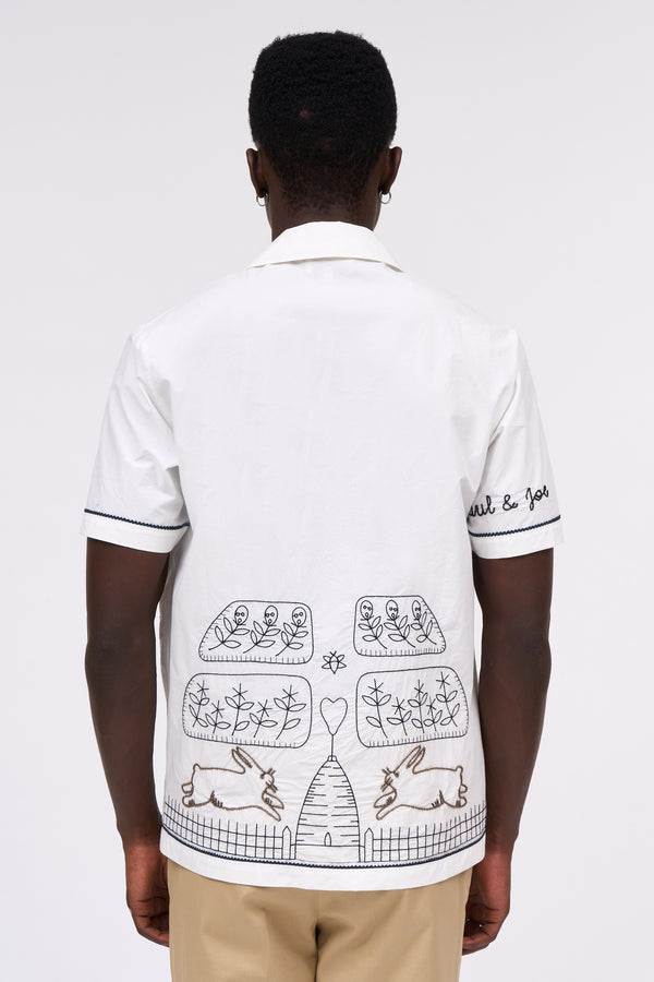 Paul & Joe Chemise à Manches Courtes En Popeline De Coton Brodée