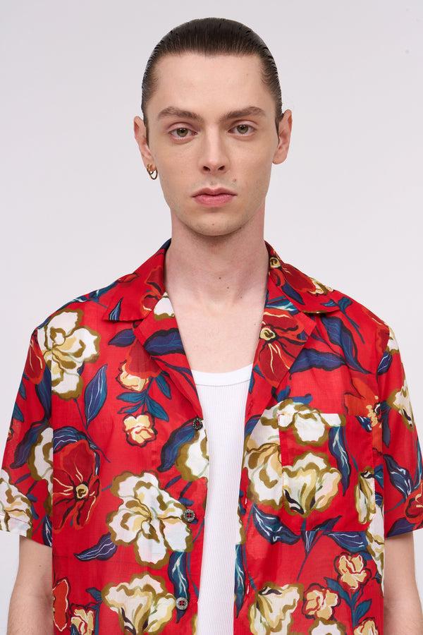 Paul & Joe Chemise à Manches Courtes En Voile De Coton Imprimé All Over