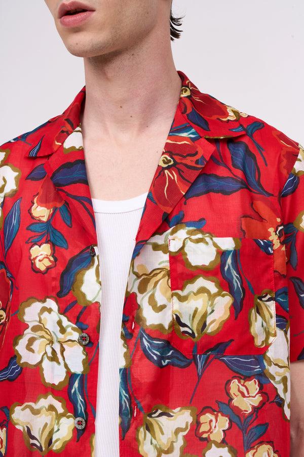 Paul & Joe Chemise à Manches Courtes En Voile De Coton Imprimé All Over