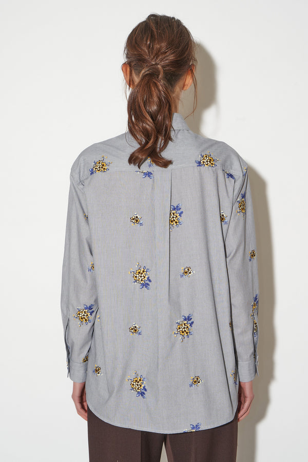 Paul & Joe Chemise Coupe Légèrement Oversize En Coton Avec Broderies Fleurs