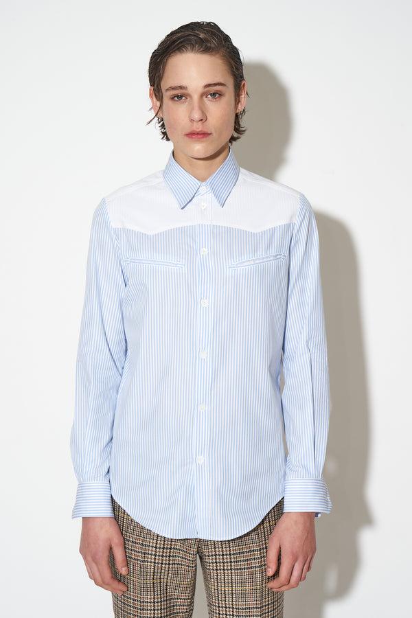 paul & joe Chemise en popeline de coton unie et rayée