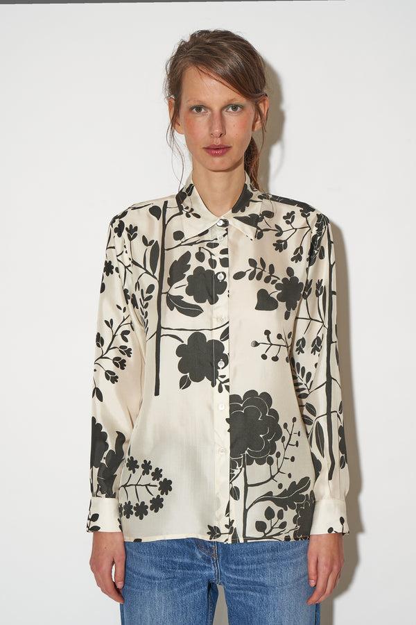 paul & joe Chemise fluide imprimé fleurs exclusifs en soie