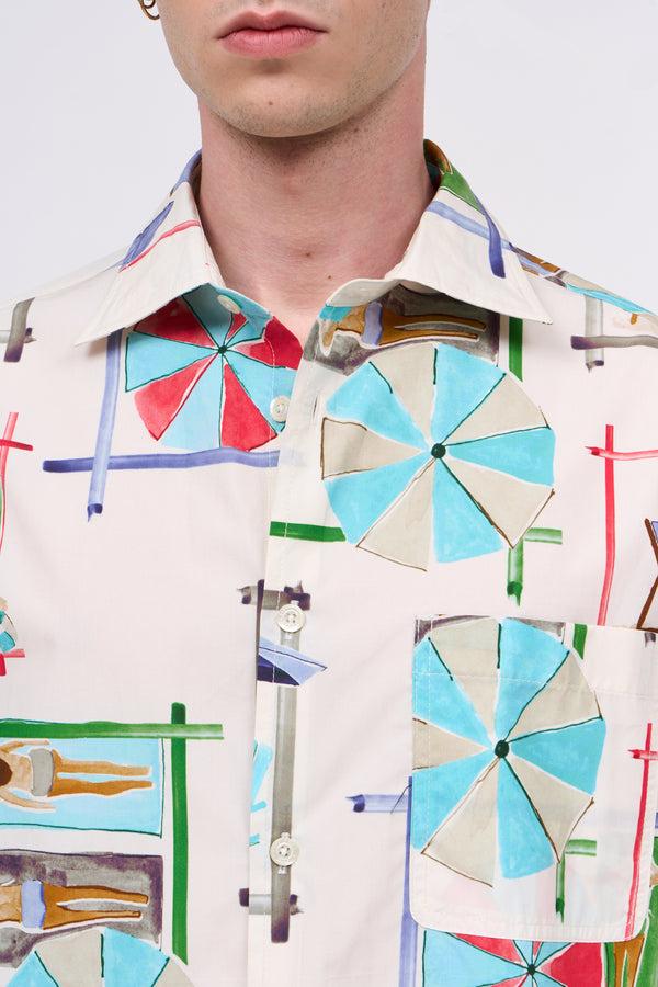 Paul & Joe Chemise Manches Longues En Popeline De Coton Imprimé