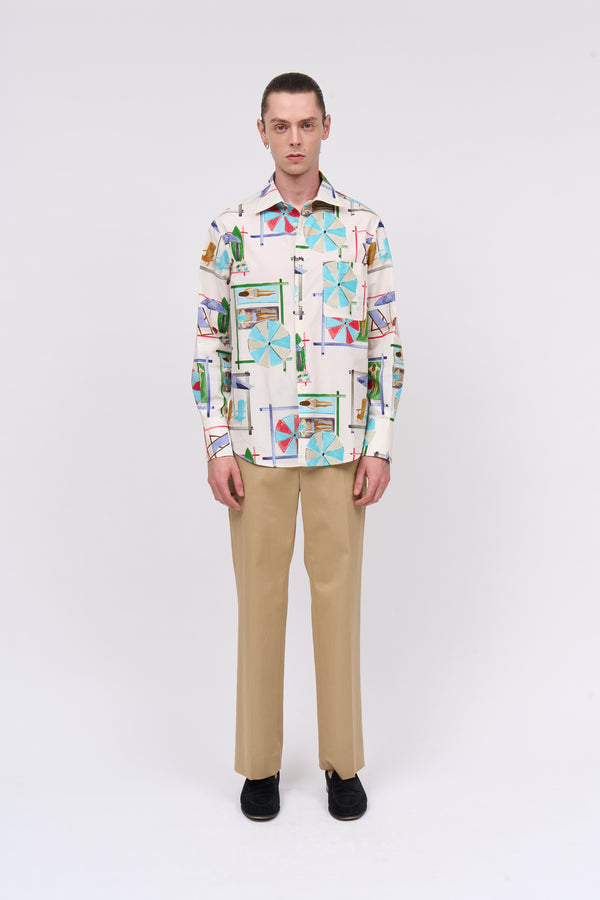 Paul & Joe Chemise Manches Longues En Popeline De Coton Imprimé