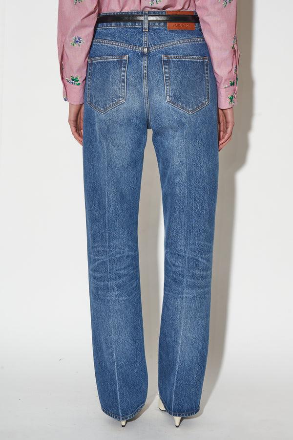 Paul & Joe Jean Taille Haute Coupe Droite Avec Pli Marqué