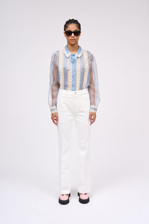 paul & joe Jean taille haute évasé aux poches plaquées