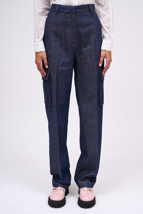 Paul & Joe Pantalon Cargo En Gabardine De Coton Stretch