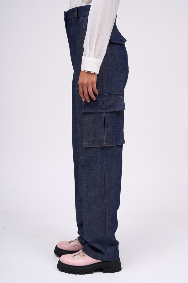 Paul & Joe Pantalon Cargo En Gabardine De Coton Stretch