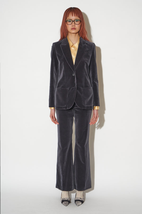 paul & joe Pantalon coupe droite légèrement évasé en velours de coton lisse