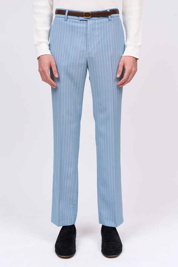 Paul & Joe Pantalon Coupe Droite Rayé En Twill De Laine