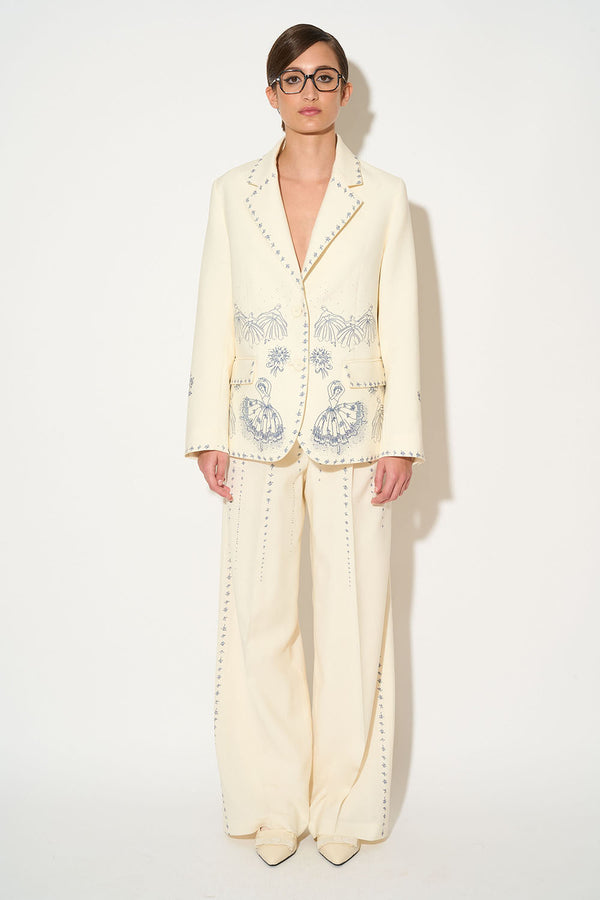 paul & joe Pantalon en laine vierge à imprimé exclusif