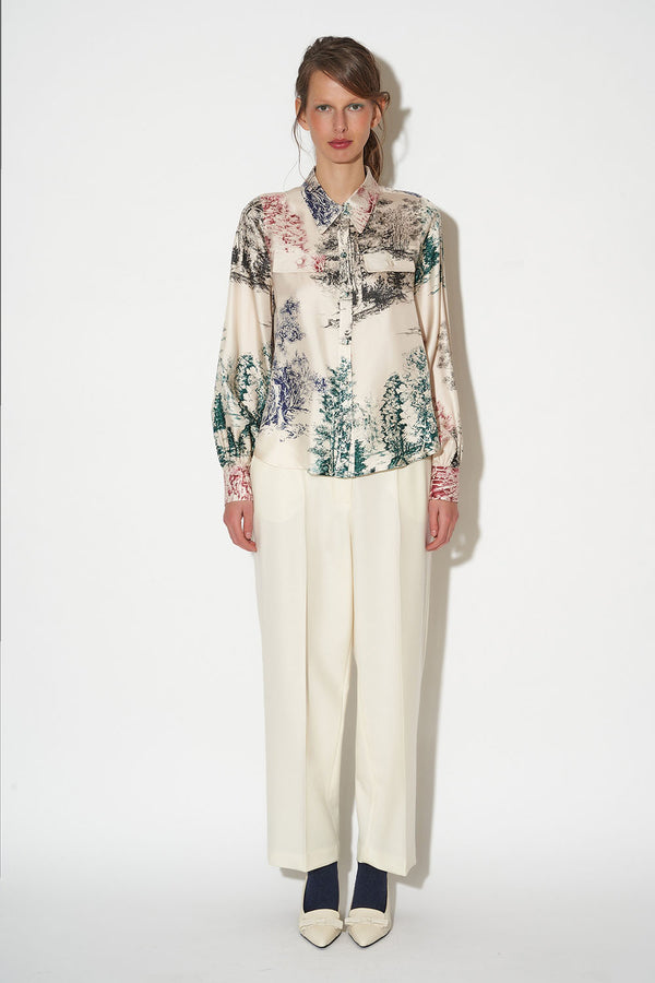 Paul & Joe Pantalon En Twill De Flanelle Coupe Carotte