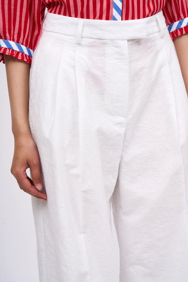 Paul & Joe Pantalon En Voile De Coton Jacquard Motif Floral